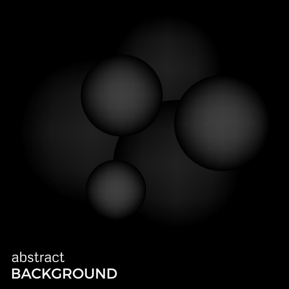 abstrakter Vektorhintergrund aus schwarzen Kugeln. Hintergrund aus geometrischen Formen. vektor