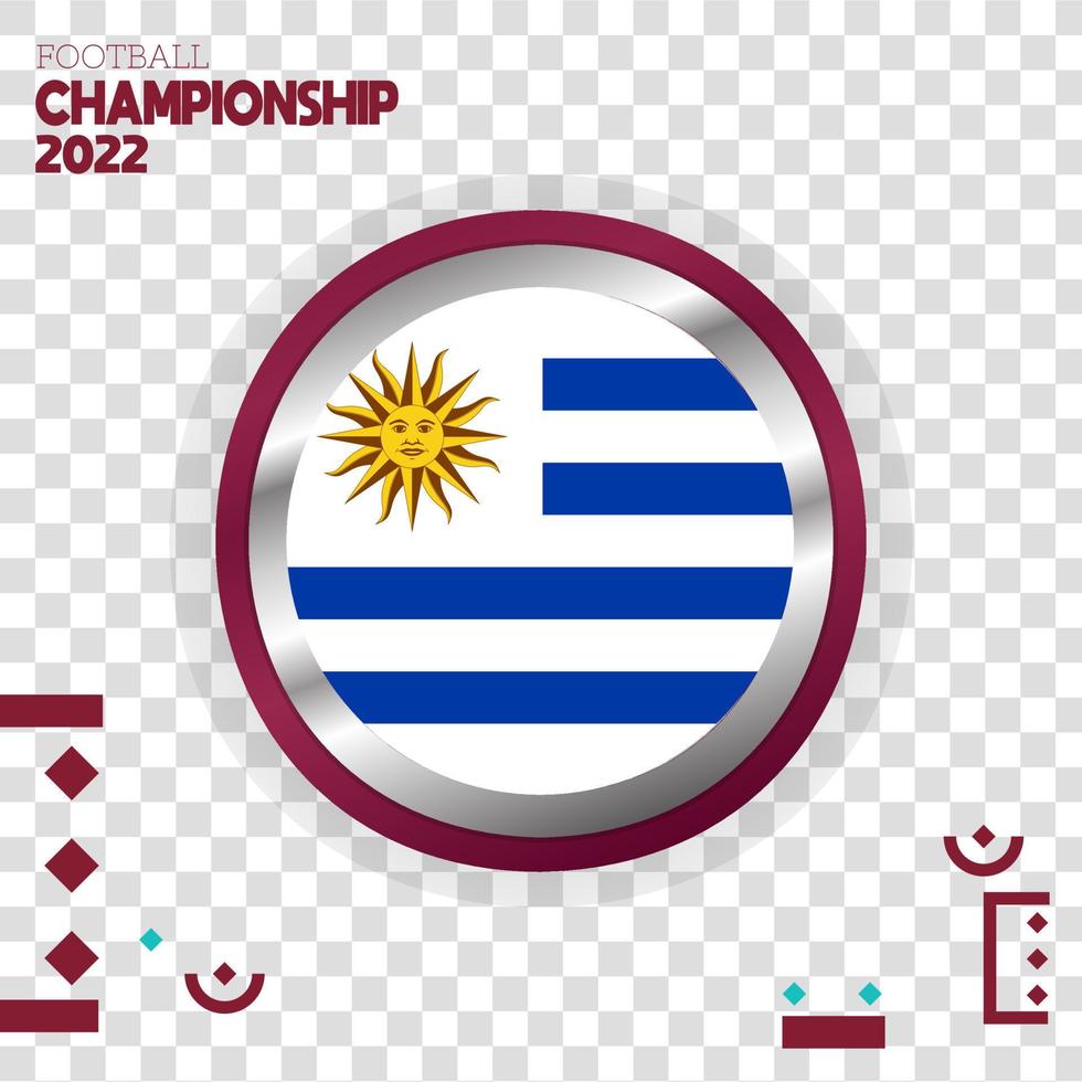 uruguay flagga nation 3d effekt vektor med isolerat Färg bakgrund