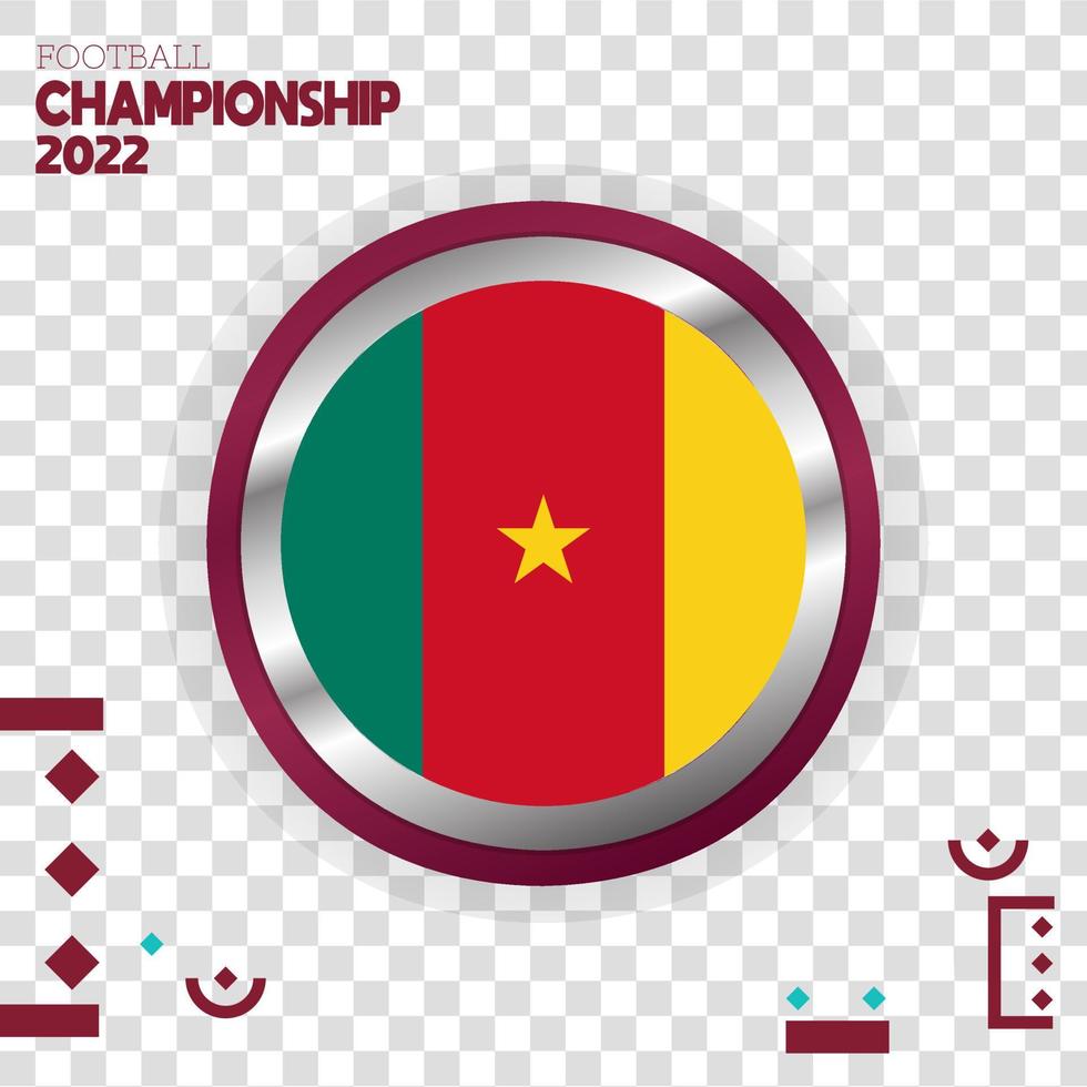 kamerun flag nation 3d-effektvektor mit isoliertem farbhintergrund vektor