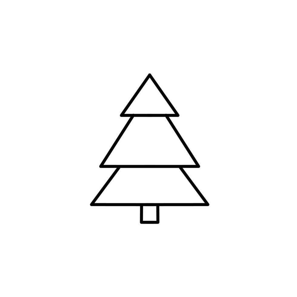 jul träd ikon, vektor illustration på vit bakgrund