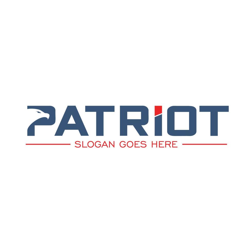 patriot logotyp med Örn på brev p, användbar för företag logotyper, platt logotyp design mall, vektor illustration