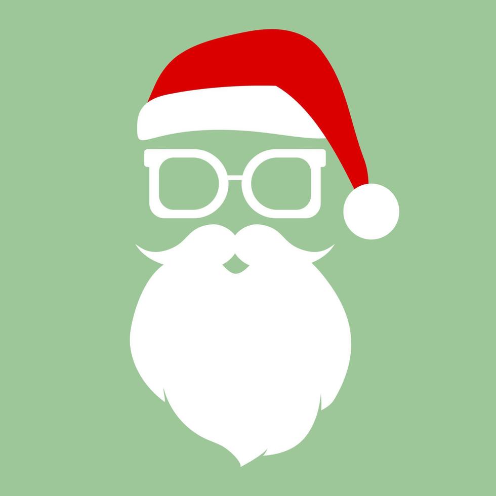 Weihnachtsmann-Maskenvorlage. Brille, Mütze Schnurrbart vektor