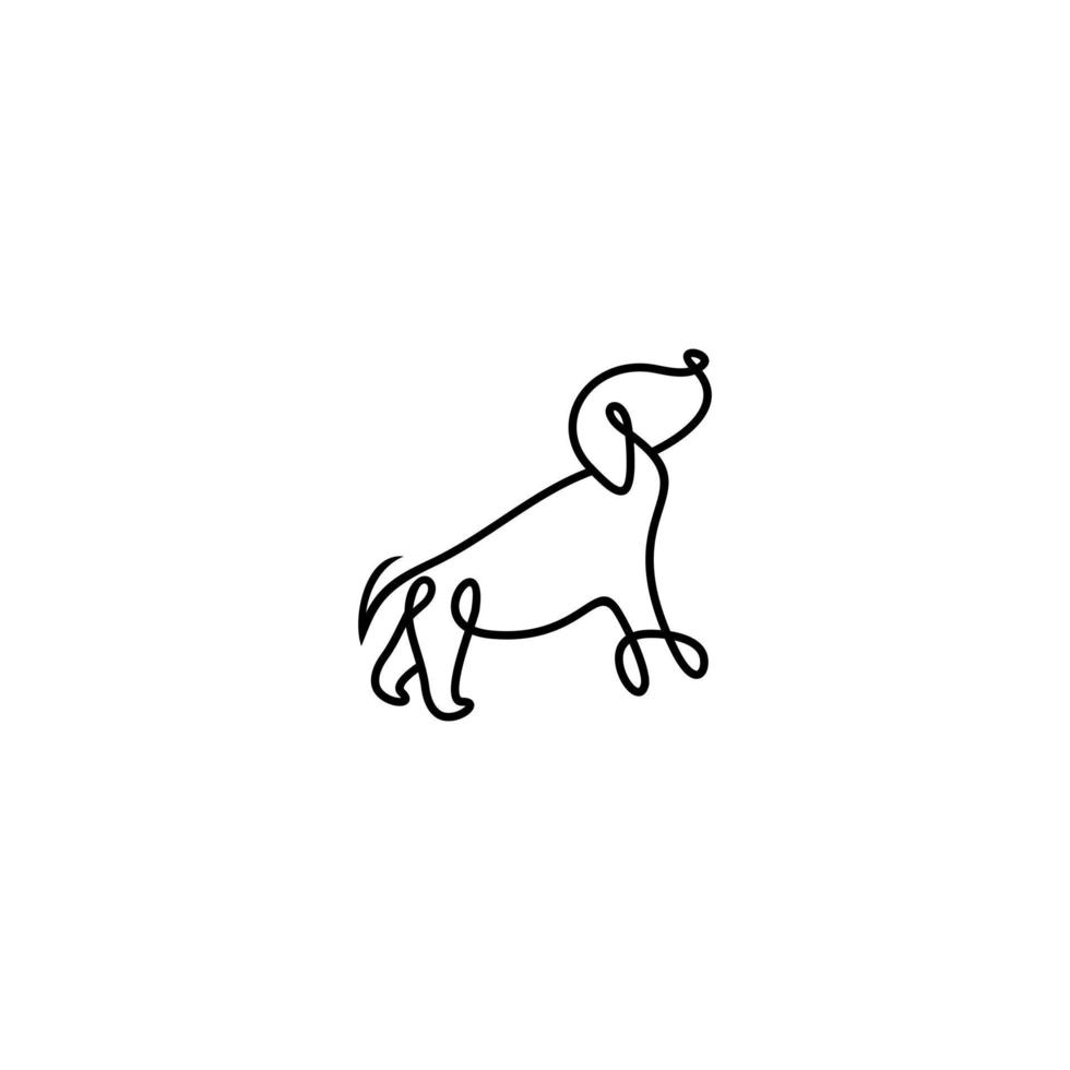 Sammanträde hund linje konst monoline logotyp mallar vektor