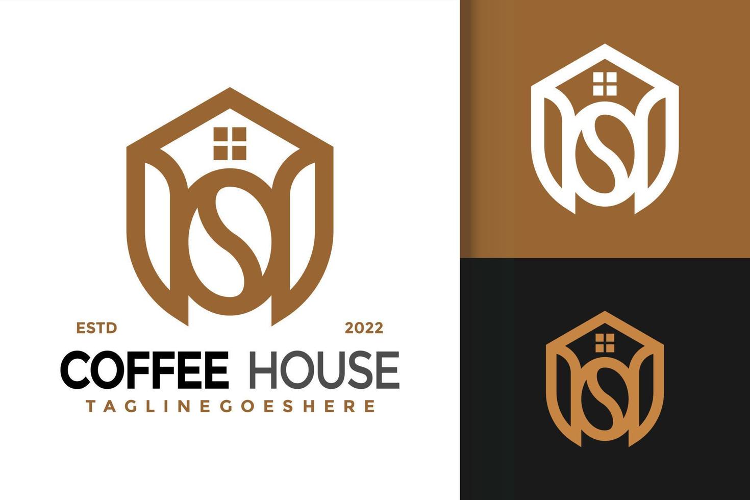 Kaffeehaus-Logo-Design, Markenidentitäts-Logos-Vektor, modernes Logo, Logo-Designs-Vektor-Illustrationsvorlage vektor