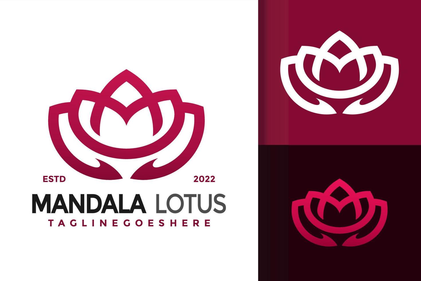 m-Mandala-Lotusblumen-Logo-Design, Markenidentitäts-Logos-Vektor, modernes Logo, Logo-Designs-Vektor-Illustrationsvorlage vektor