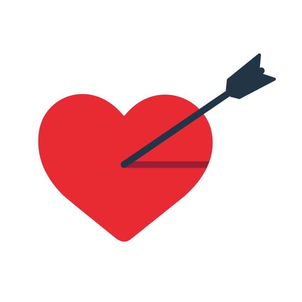 pil på hjärta ikon vektor illustration