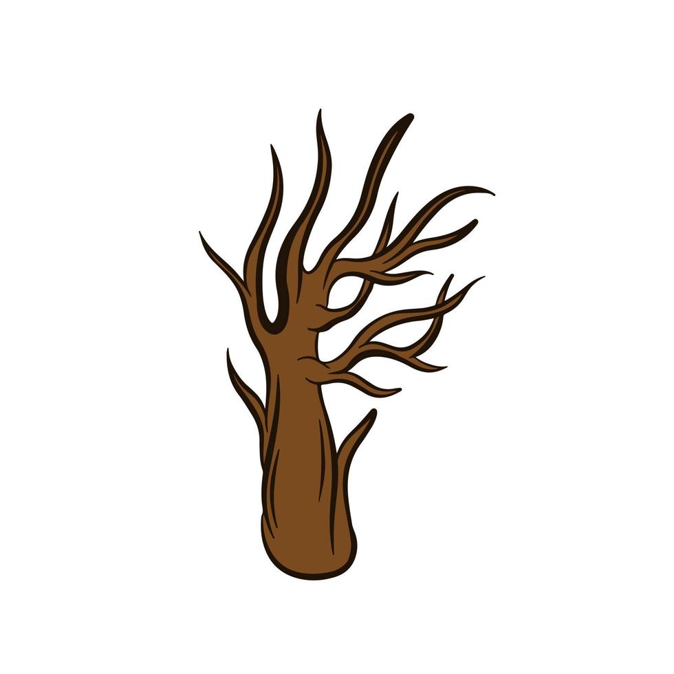 hand gezeichneter kahler baum clipart vektor