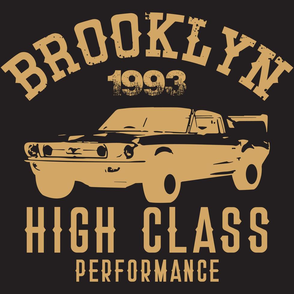 Brooklyn 1993 erstklassiges Leistungsvektor-T-Shirt-Design vektor