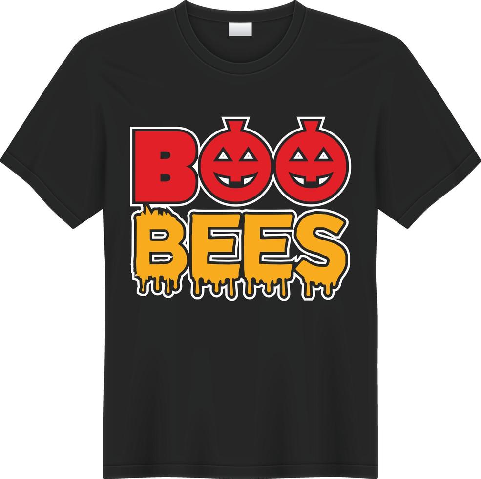 Halloween Boo Bienen T-Shirt Design vektor