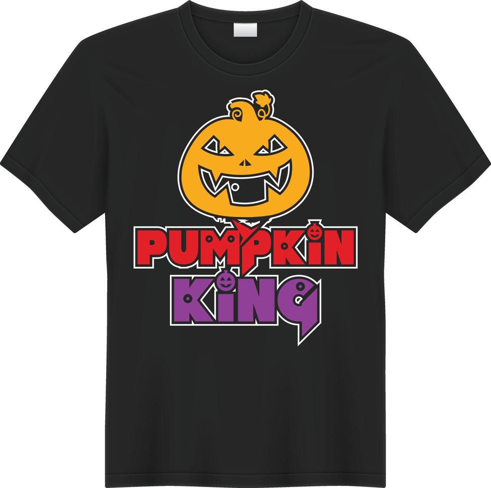 Halloween-Kürbis-König-T-Shirt-Design vektor