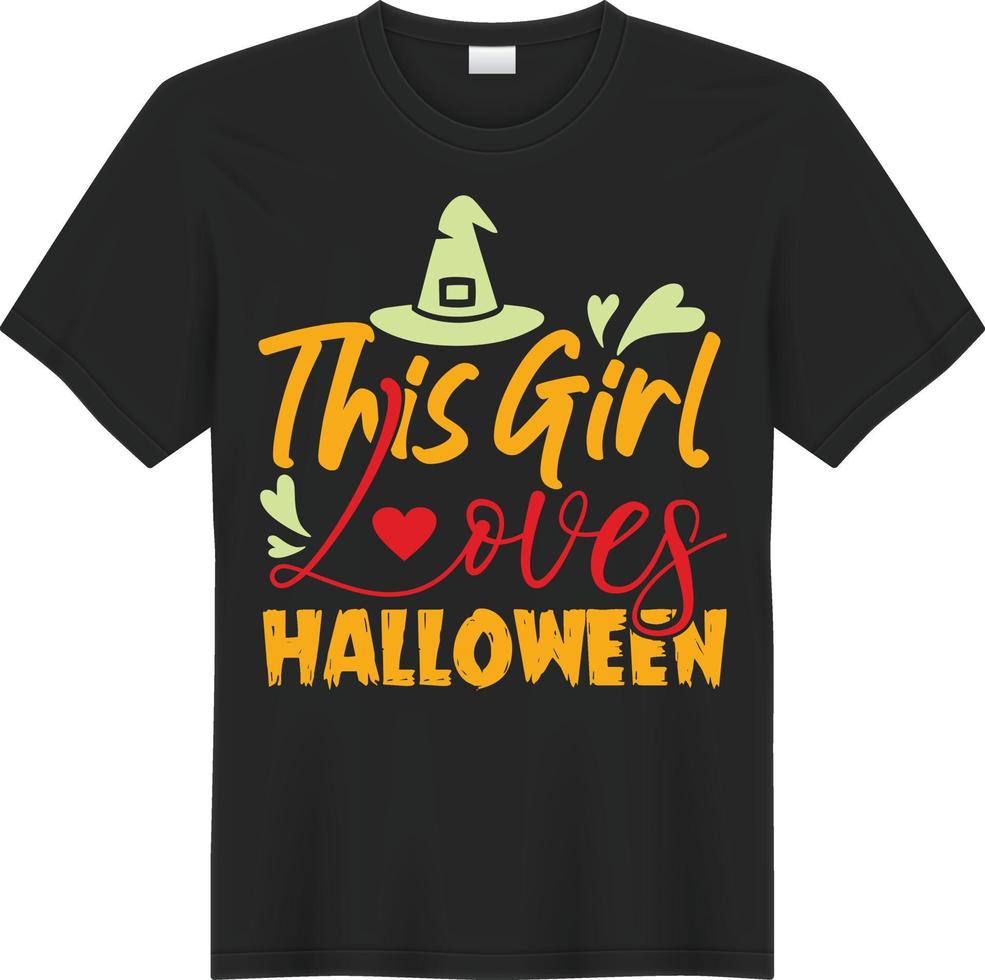 dieses Mädchen liebt Halloween-T-Shirt vektor