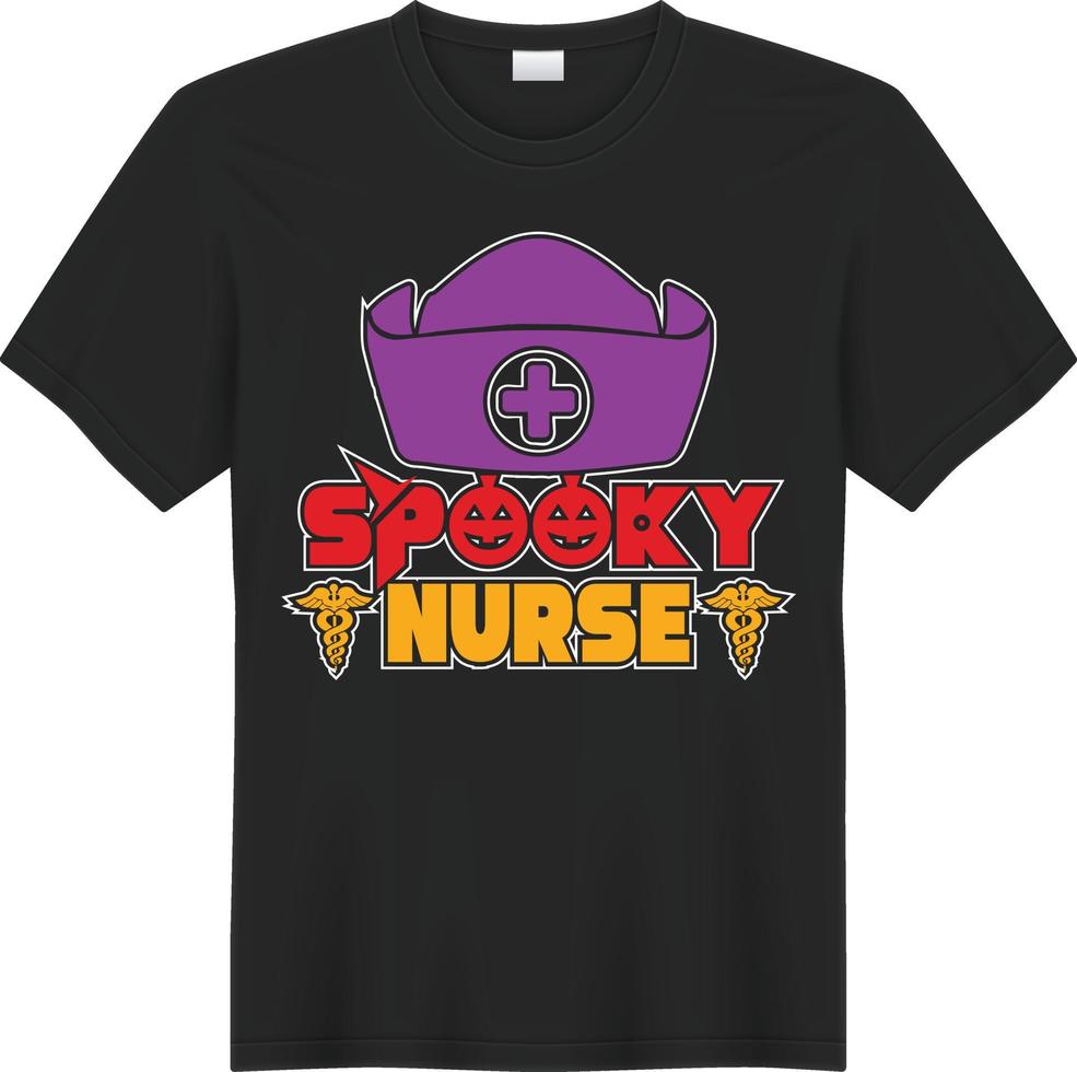 Halloween-Krankenschwester-T-Shirt-Design vektor