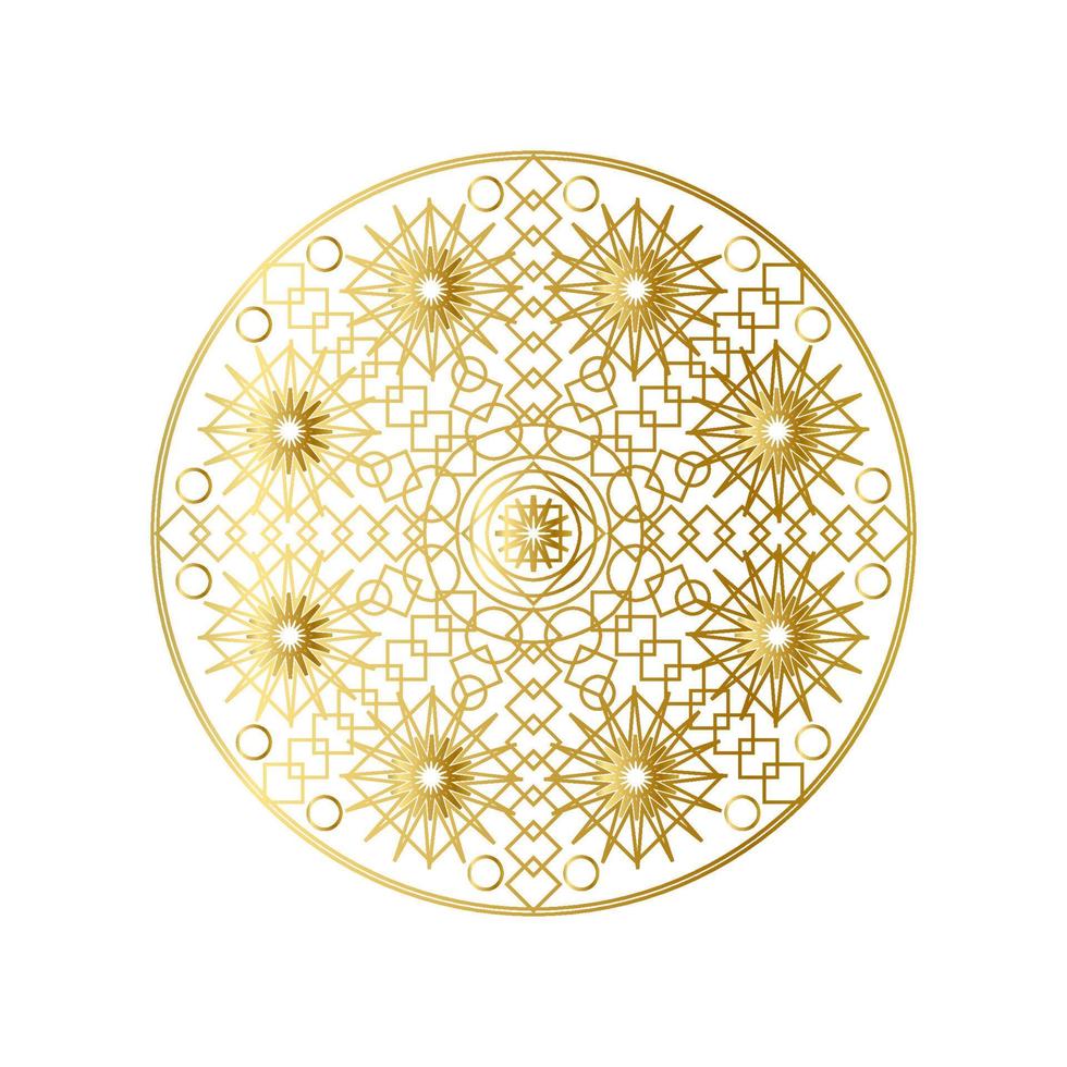 goldene abstrakte geometrische Mandala-Umriss-Vektorillustration vektor