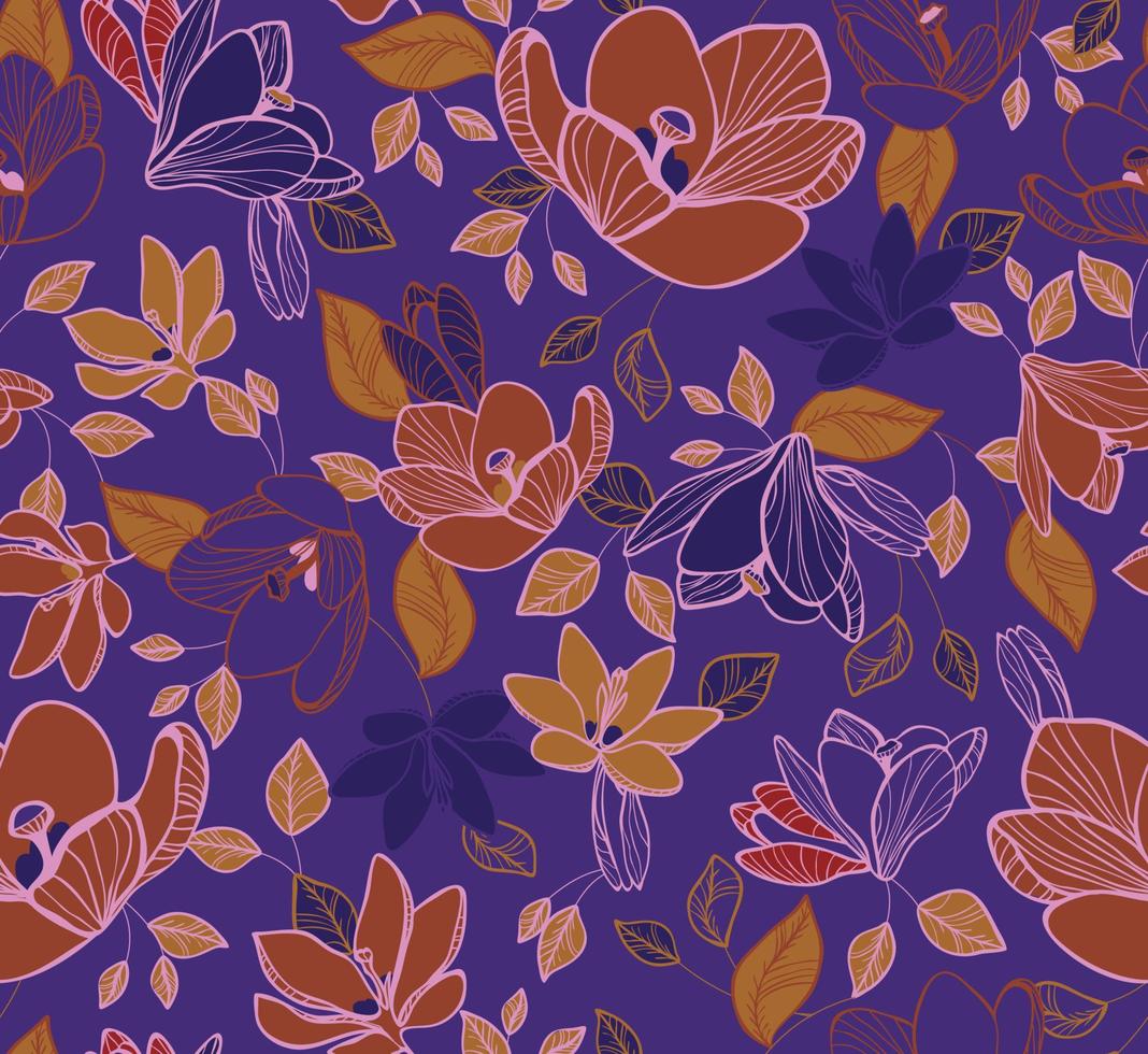 schöne Stoff Vektorgrafiken Design Tapete nahtlose Muster Vektor-Illustration Muster Hintergrund floral. vektor