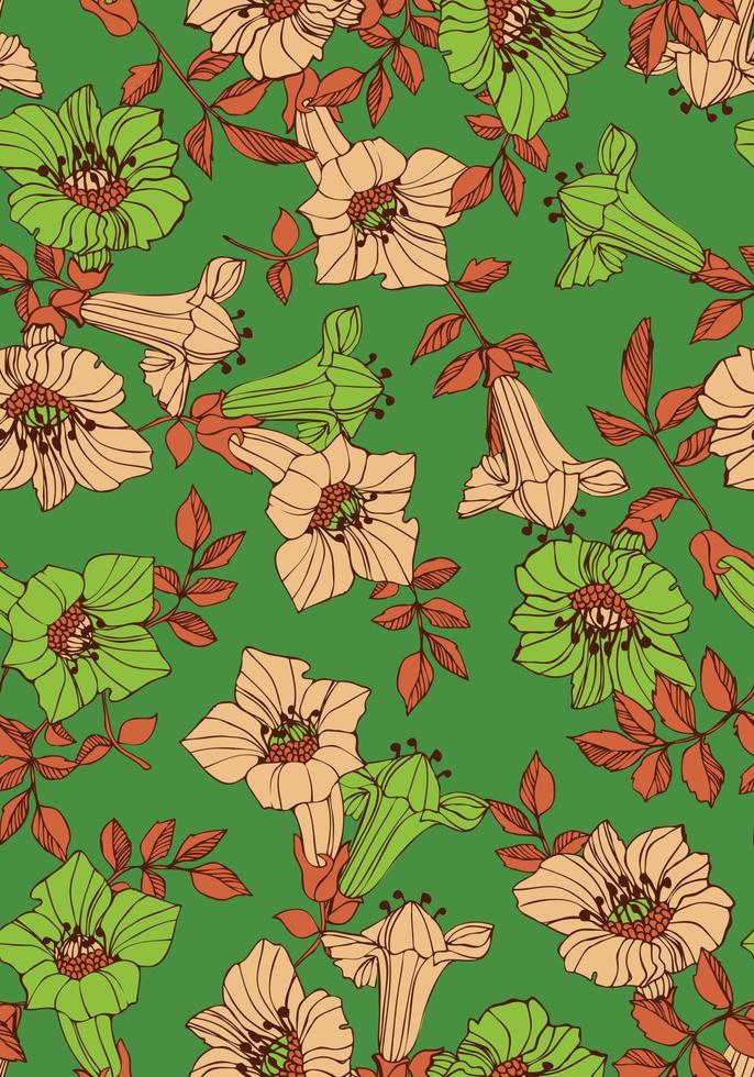 schöne Stoff Vektorgrafiken Design Tapete nahtlose Muster Vektor-Illustration Muster Hintergrund floral. vektor