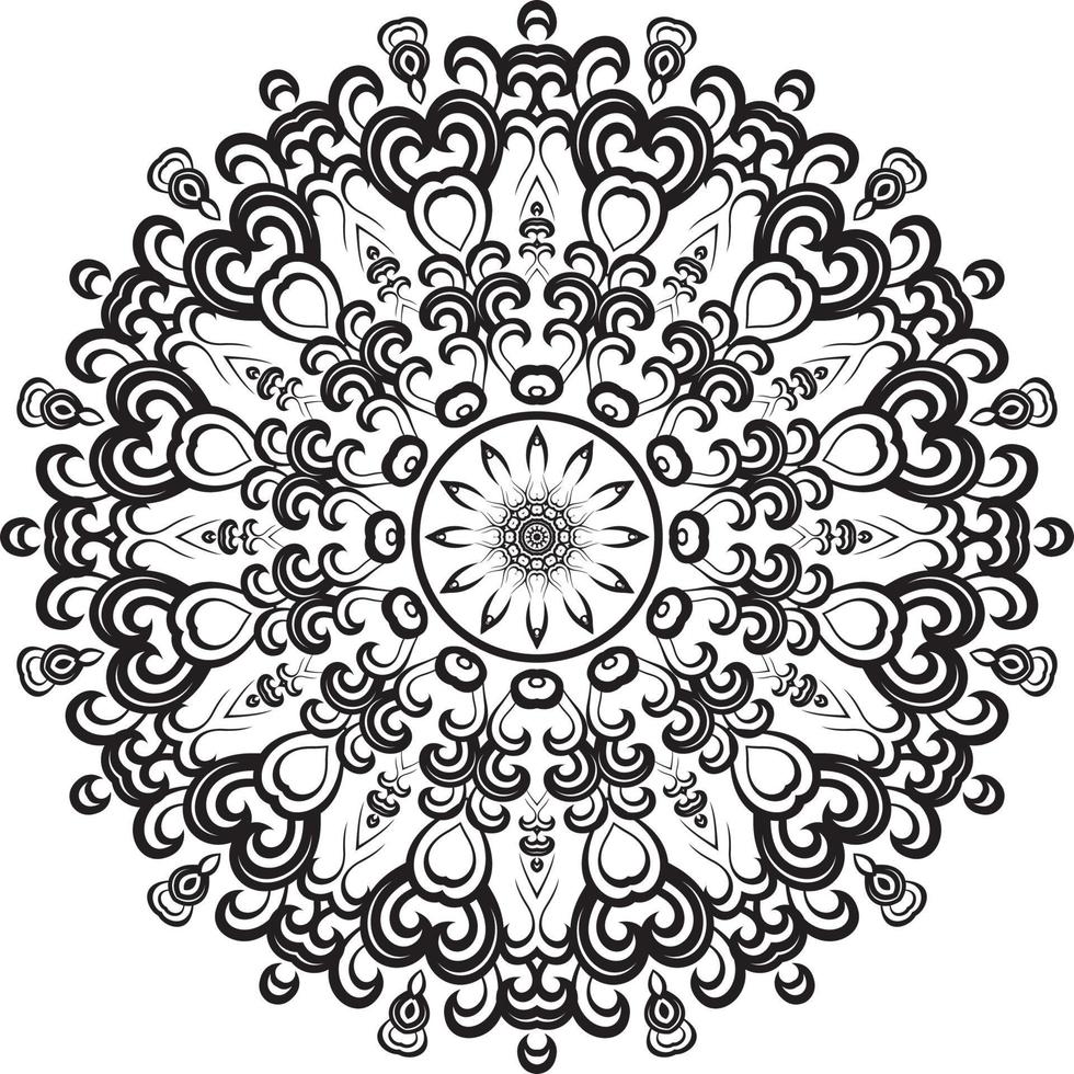 de dekorativ mandala med blommor för henna, mehndi, tatuering, och dekoration. dekorativ prydnad i etnisk orientalisk stil. översikt klotter hand dra vektor illustration