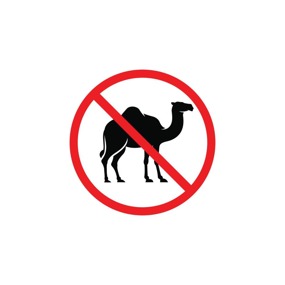 Nej kamel symbol. Nej kamel tillåten symbol vektor