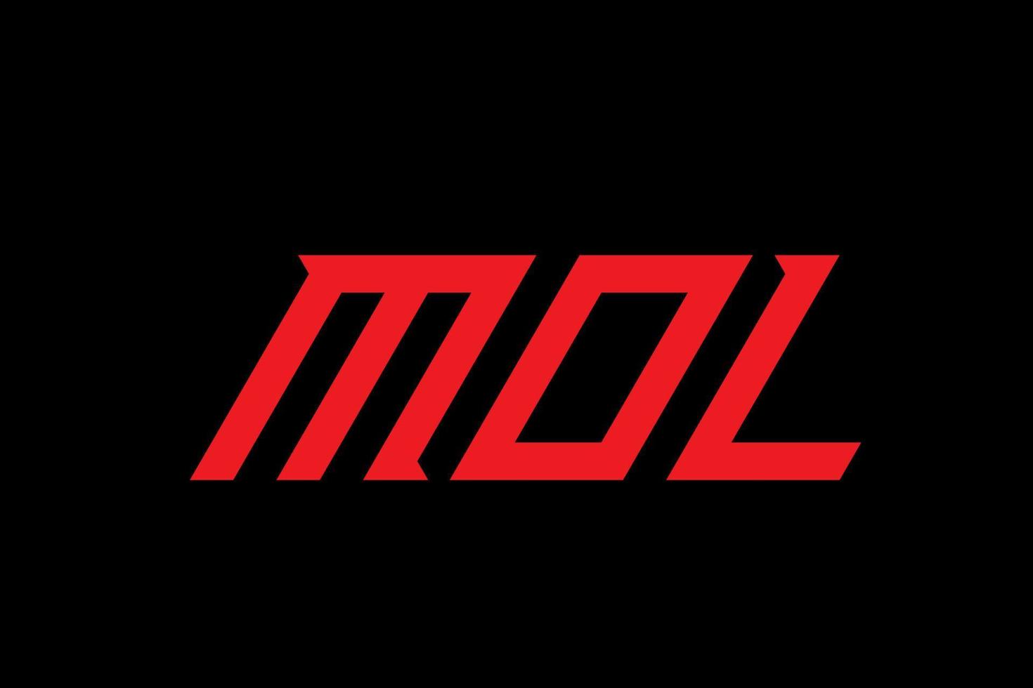 Logo-Design mit Mol-Buchstaben und -Alphabet vektor