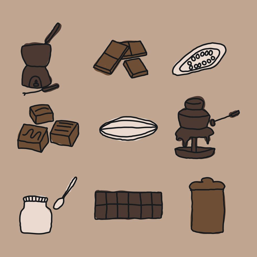 doodled choklad fondue vektor