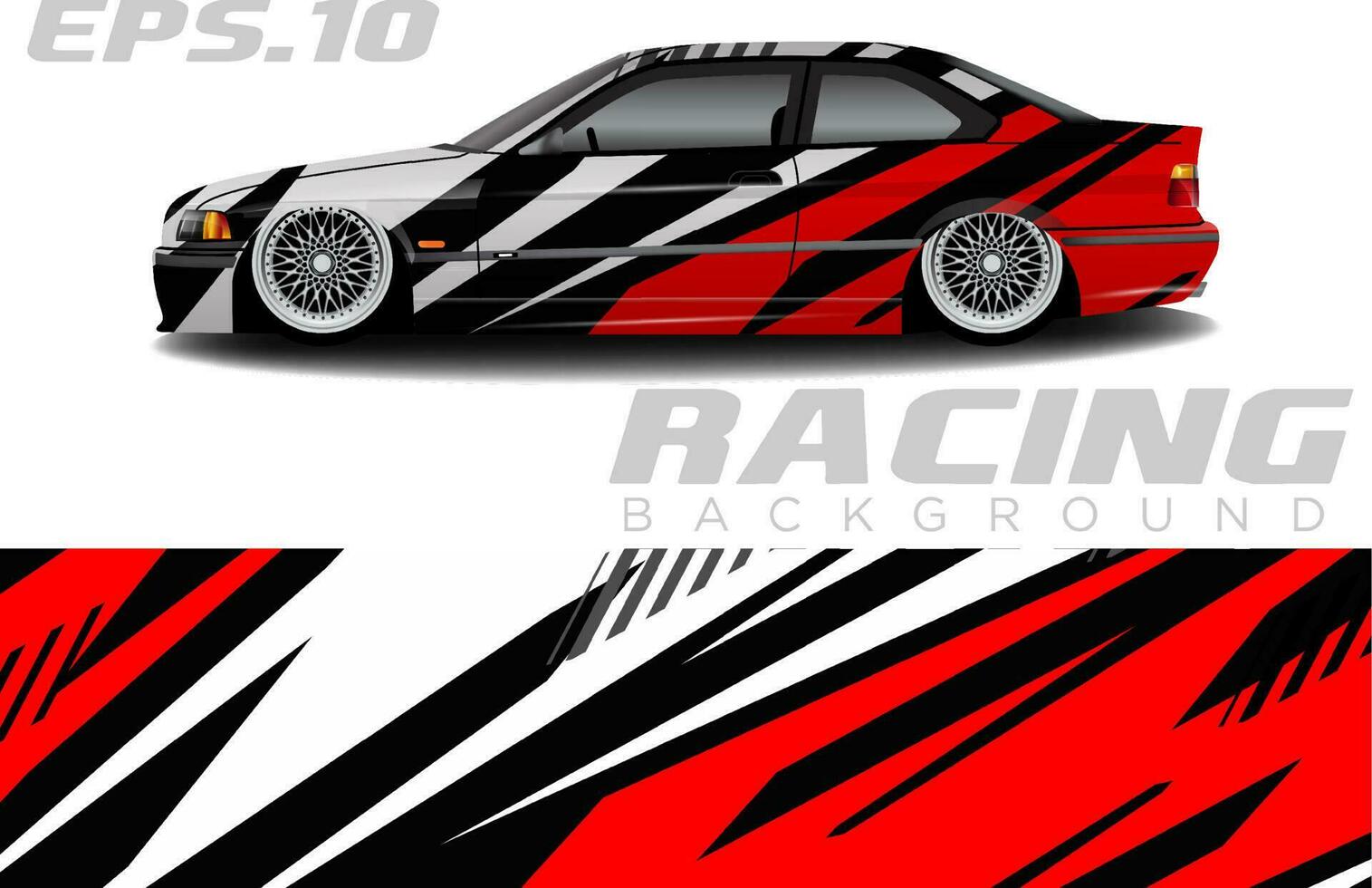 Rallye-Rennwagen-Wrap-Design-Vektor für Fahrzeug-Vinyl-Aufkleber und Automobil-Aufkleber-Lackierung vektor