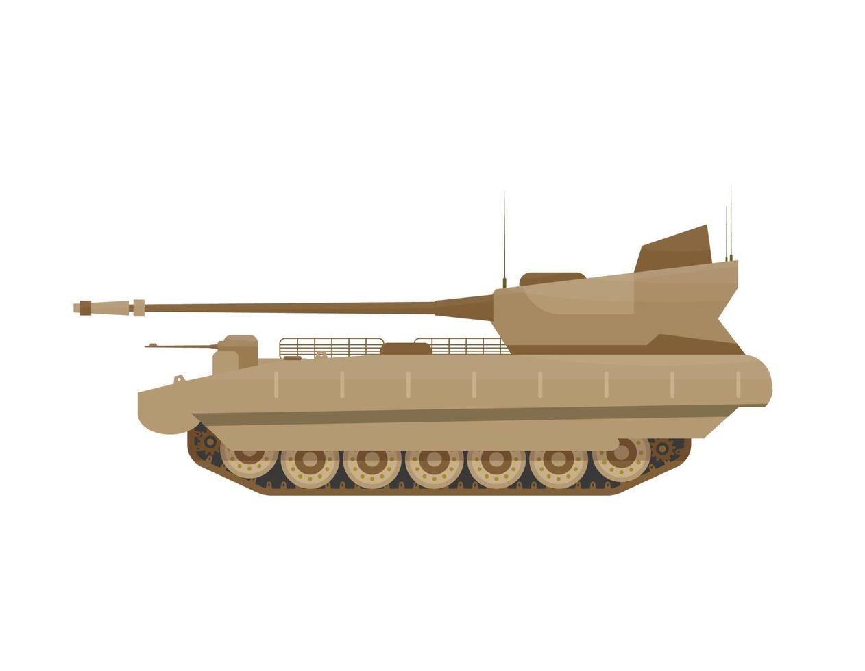 militär tank isolerat. krig stridande fordon för frontlinjen. platt vektor illustration.