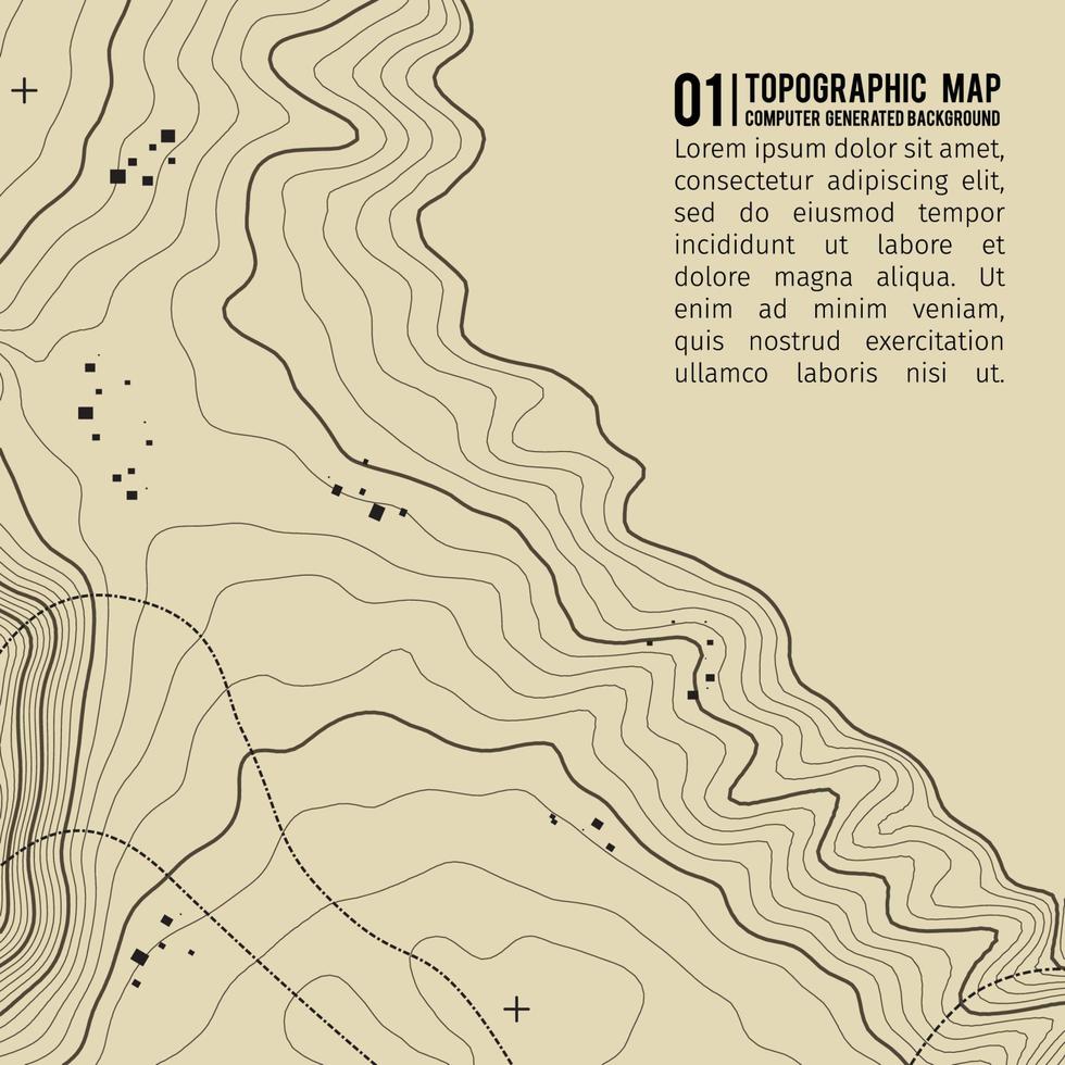 topografisk Karta bakgrund med Plats för kopia . linje topografi Karta kontur bakgrund , geografisk rutnät abstrakt vektor illustration . berg vandring spår över terräng .