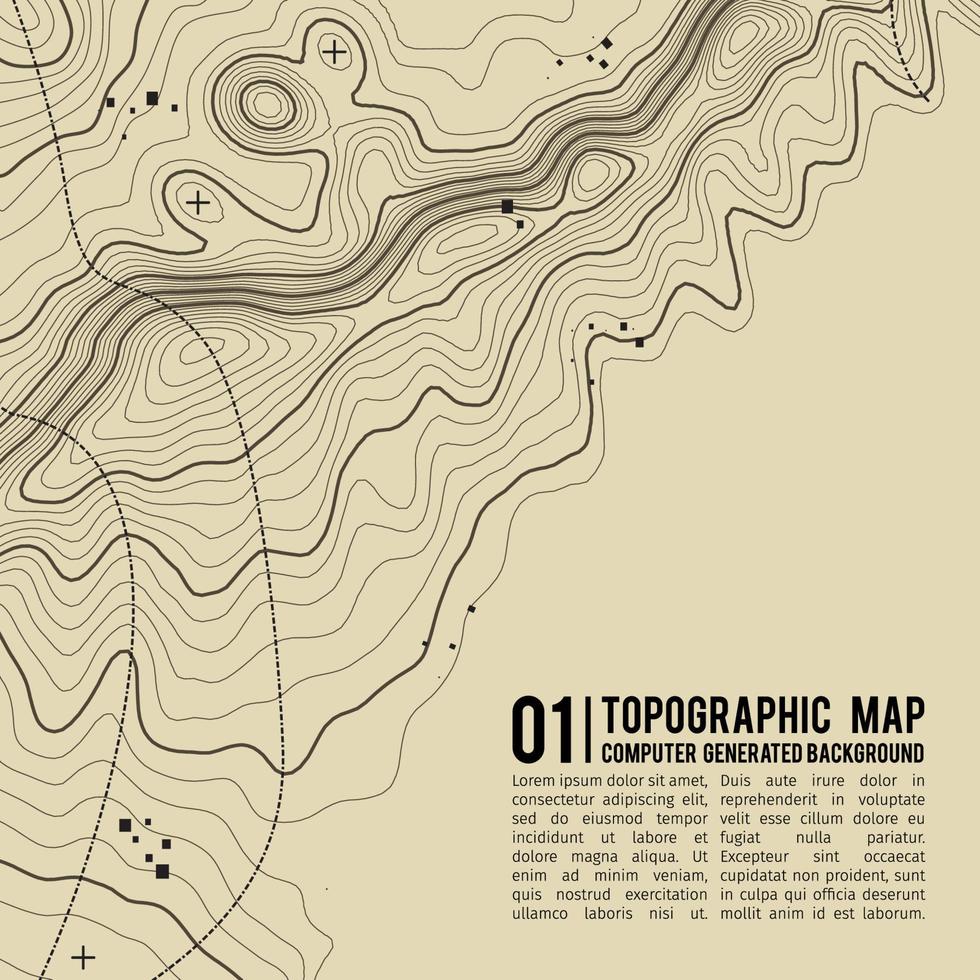 topografisk Karta bakgrund med Plats för kopia . linje topografi Karta kontur bakgrund , geografisk rutnät abstrakt vektor illustration . berg vandring spår över terräng .