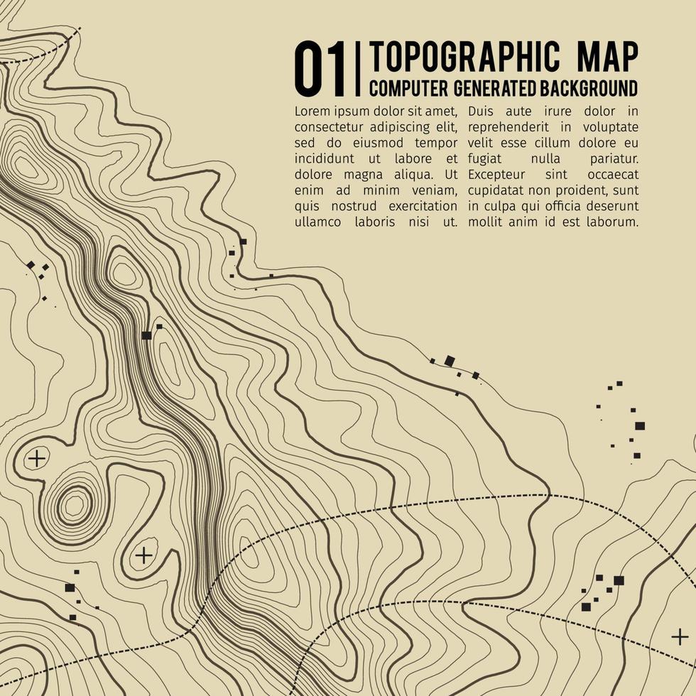 topografischer kartenhintergrund mit platz für kopie. Linie Topographie Kartenkontur Hintergrund , abstrakte Vektorillustration des geografischen Gitters . Bergwanderweg über Gelände. vektor