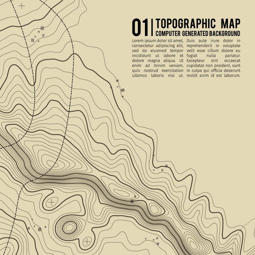 topografischer kartenhintergrund mit platz für kopie. Linie Topographie Kartenkontur Hintergrund , abstrakte Vektorillustration des geografischen Gitters . Bergwanderweg über Gelände. vektor