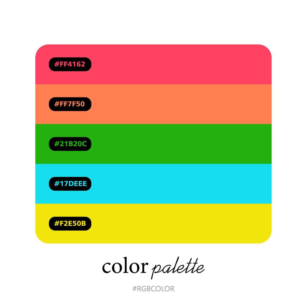 exakt Färg paletter med koder, perfekt för använda sig av förbi illustratörer vektor