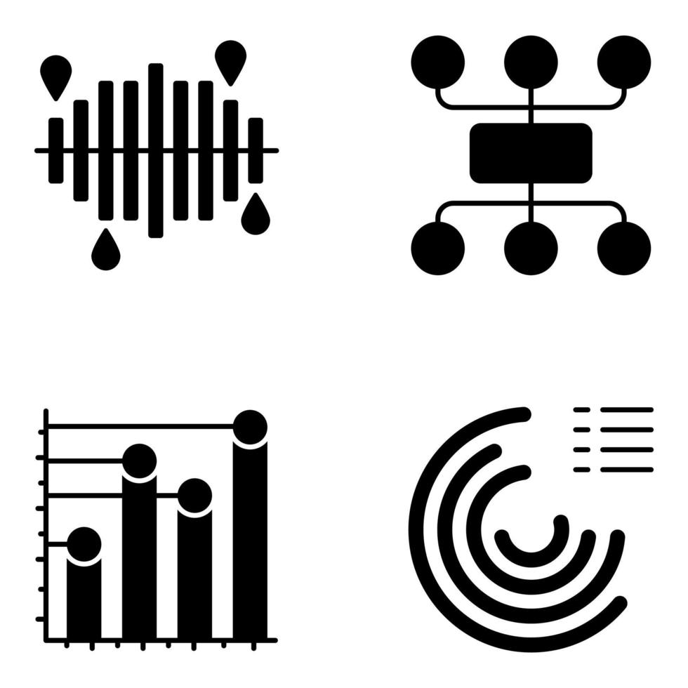 Packung mit flachen Symbolen für Diagramme vektor