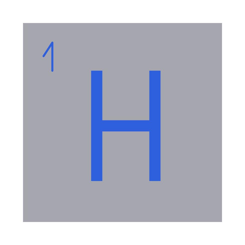 väte. ett element av de periodisk tabell av mendeleev. ett atom för alternativ energi. platt stil. vektor illustration