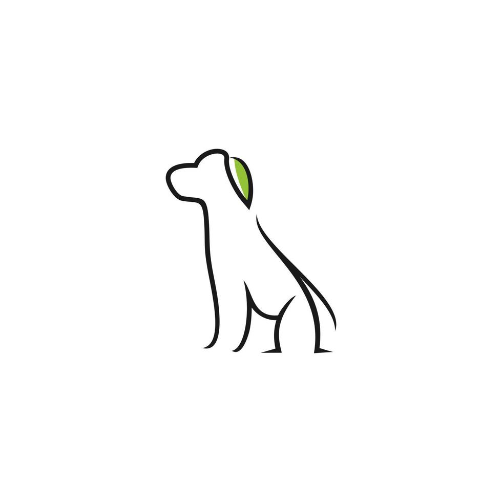 Monoline-Logo-Vorlagen für sitzende Hundestrichzeichnungen vektor