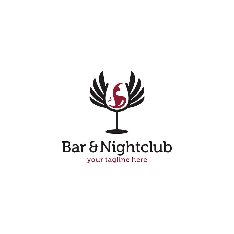 bar och nattklubb logotyp vektor mall
