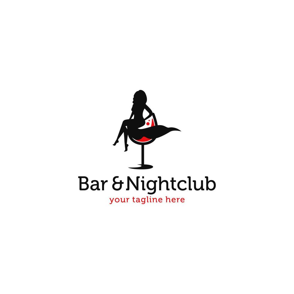 bar och nattklubb logotyp vektor mall