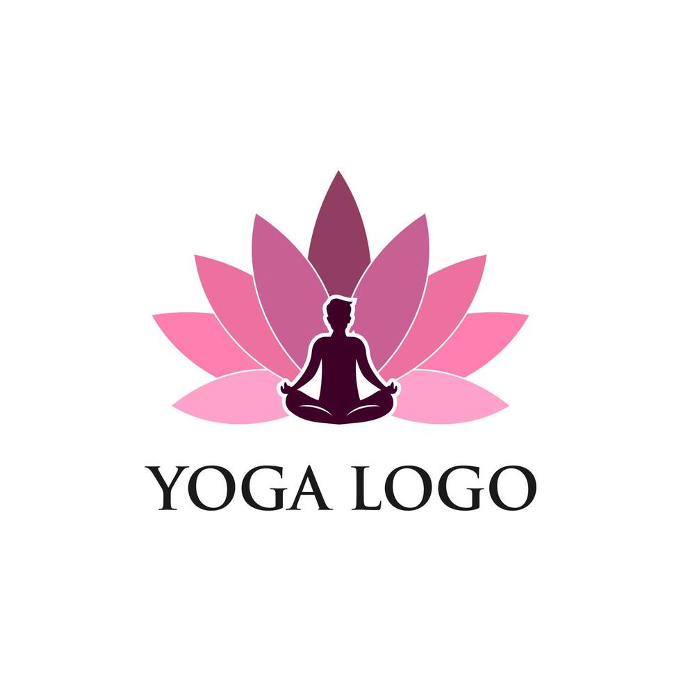 Yoga-Logo-Design-Vektor-Vorlage vektor