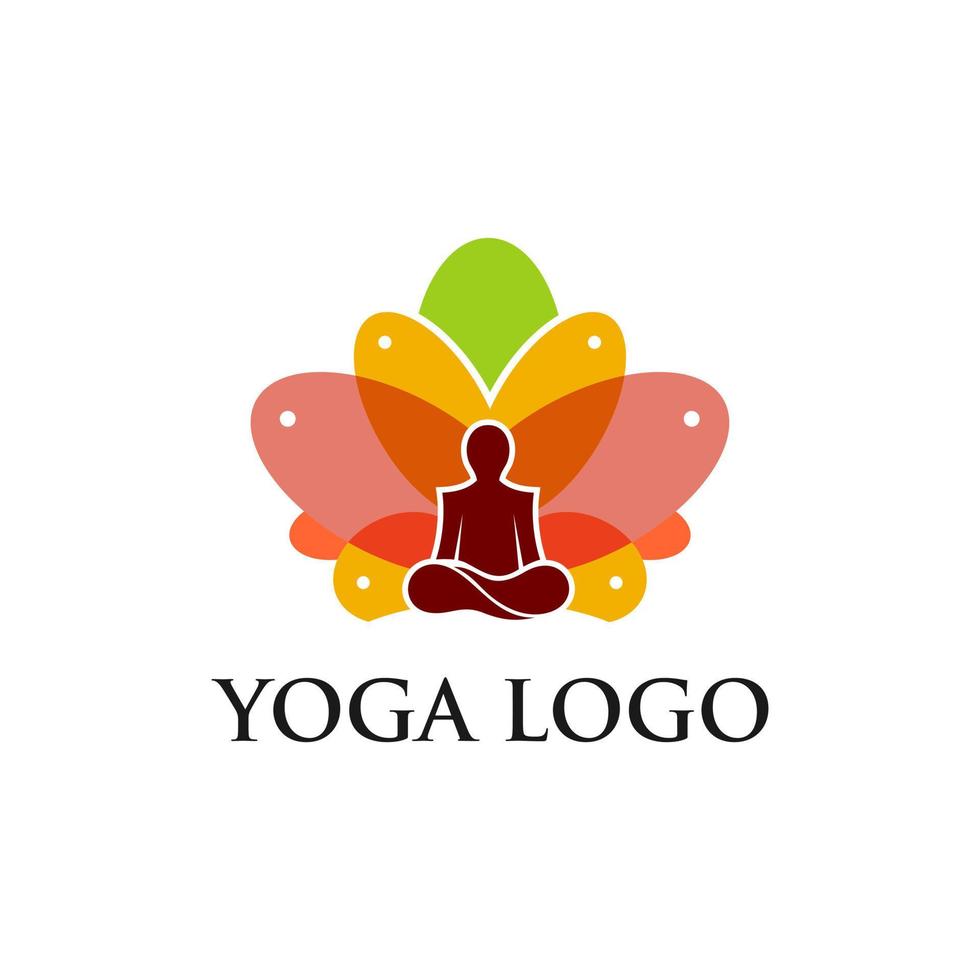 yoga logotyp design vektor mall