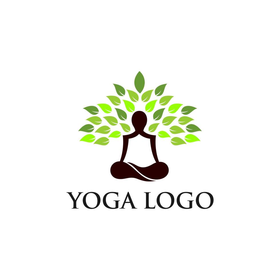 yoga logotyp design vektor mall