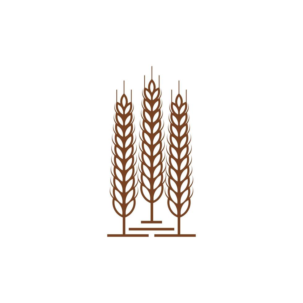 Vektorvorlage für das Design des Weizenkorn-Landwirtschaftslogos vektor