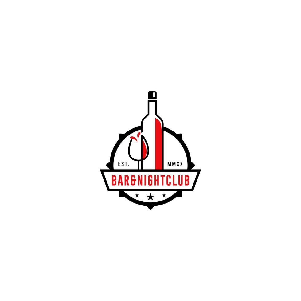 Bar- und Nachtclub-Logo-Vektorvorlage vektor