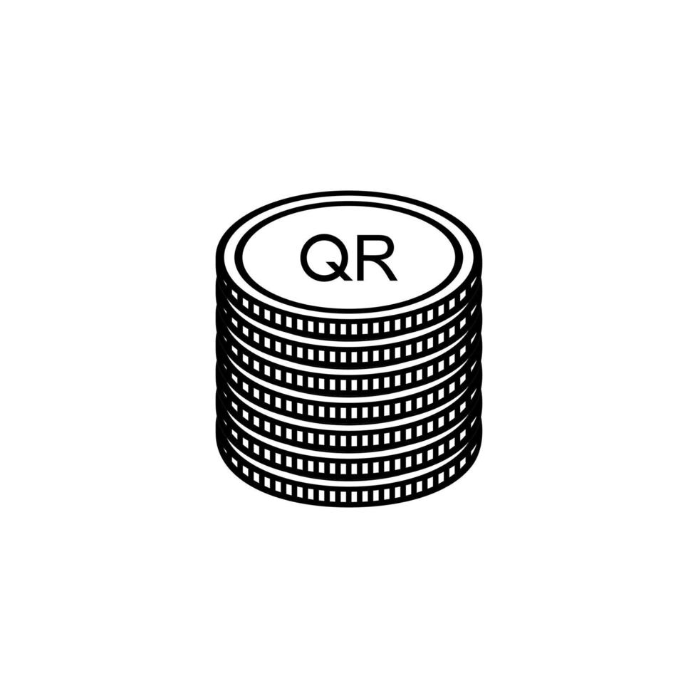 Katar-Währungssymbol, Katar-Riyal, lateinische Version, qar-Zeichen. Vektor-Illustration vektor