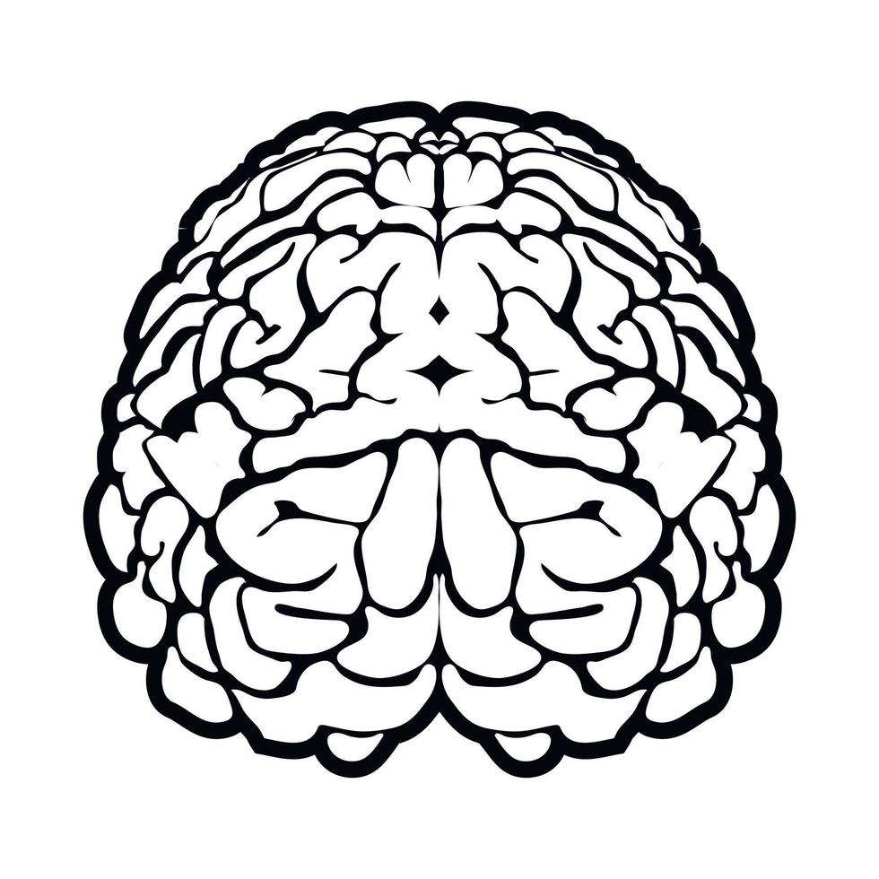 einzigartiges Zeichen des menschlichen Gehirns vektor