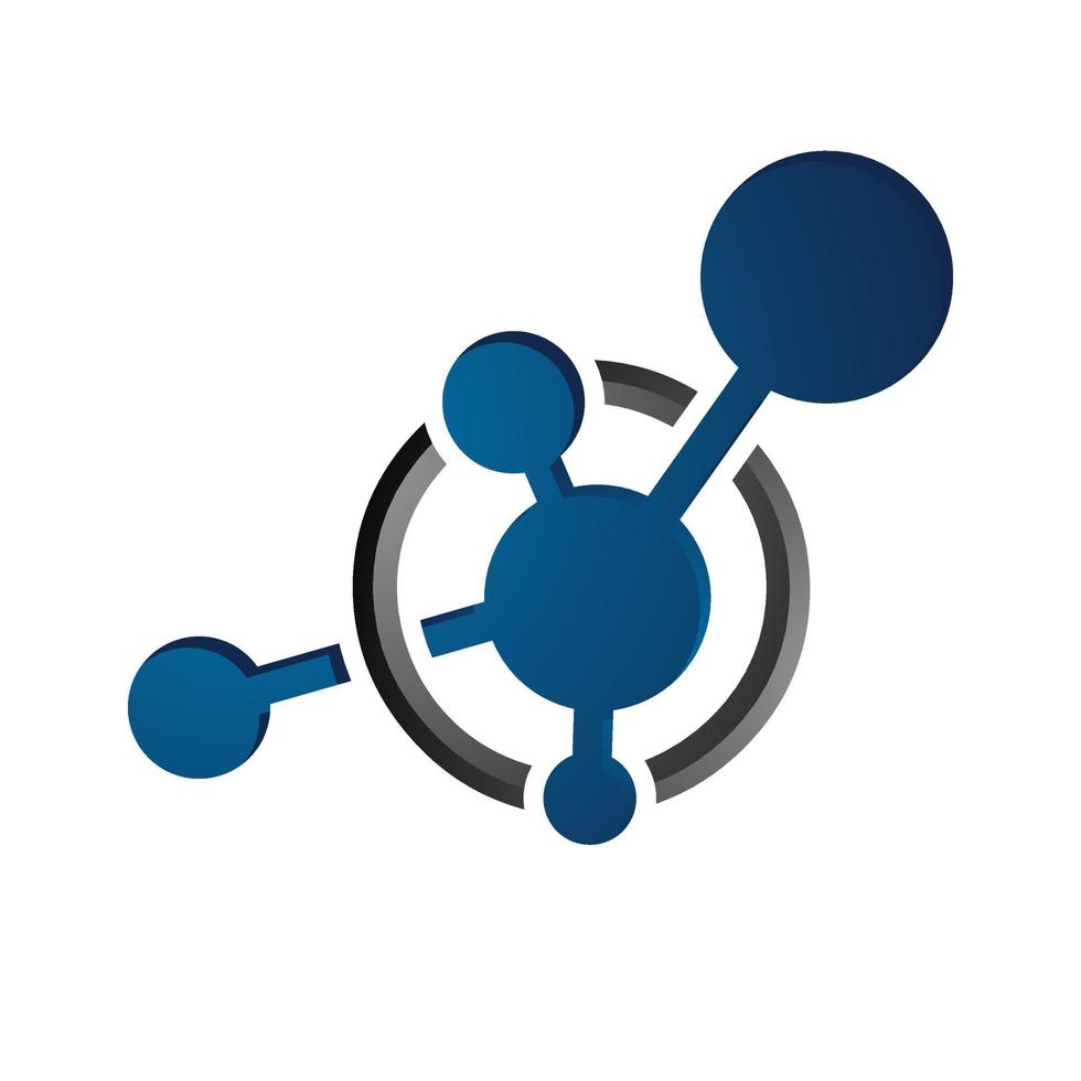 abstraktes Neuronenzell-Biotech-Nanotechnologie-Molekül-Logo-Vektorsymbol vektor