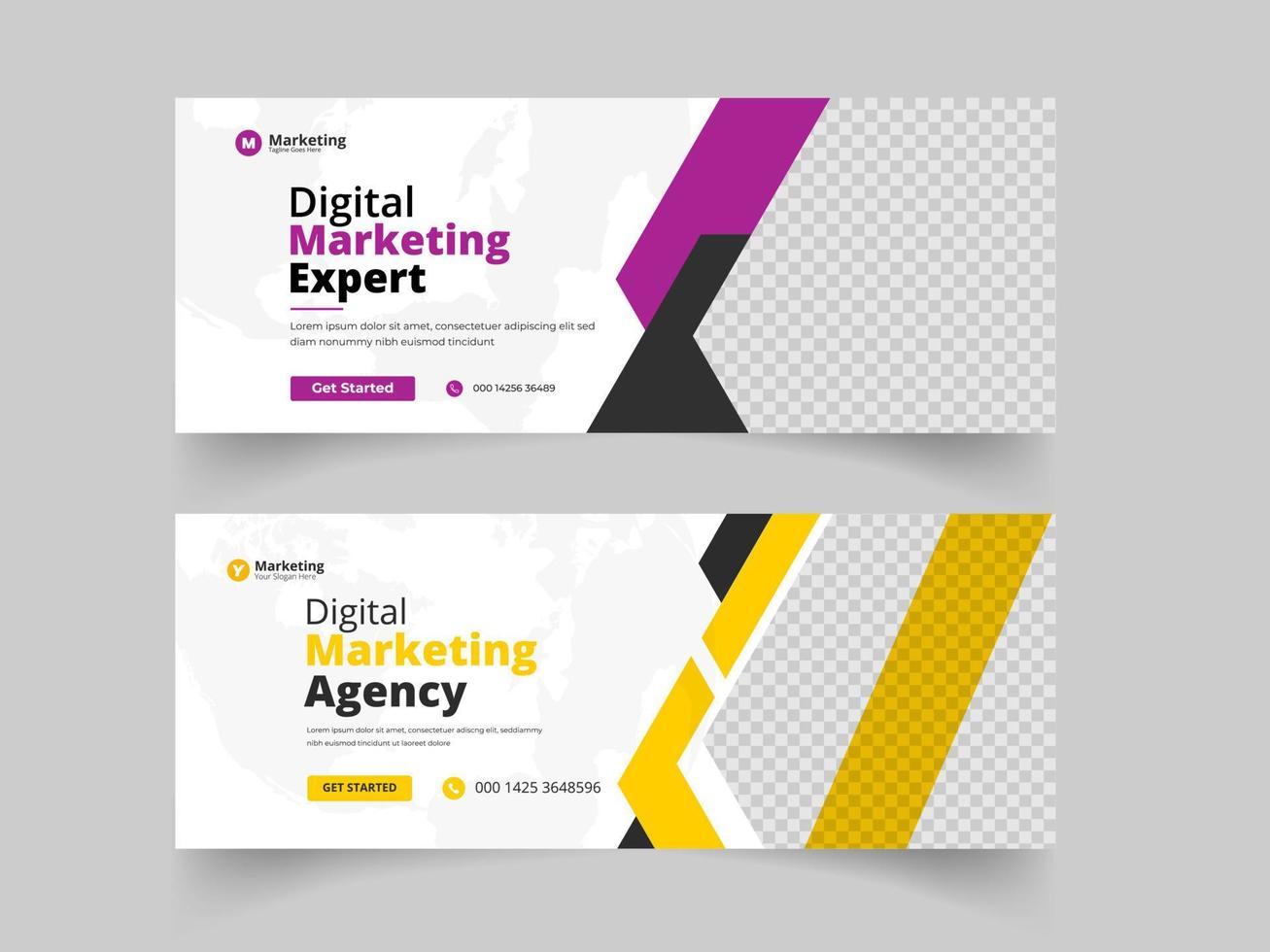 Facebook-Cover und Web-Banner für digitales Business-Marketing für Social-Media-Beitragsvorlagen vektor