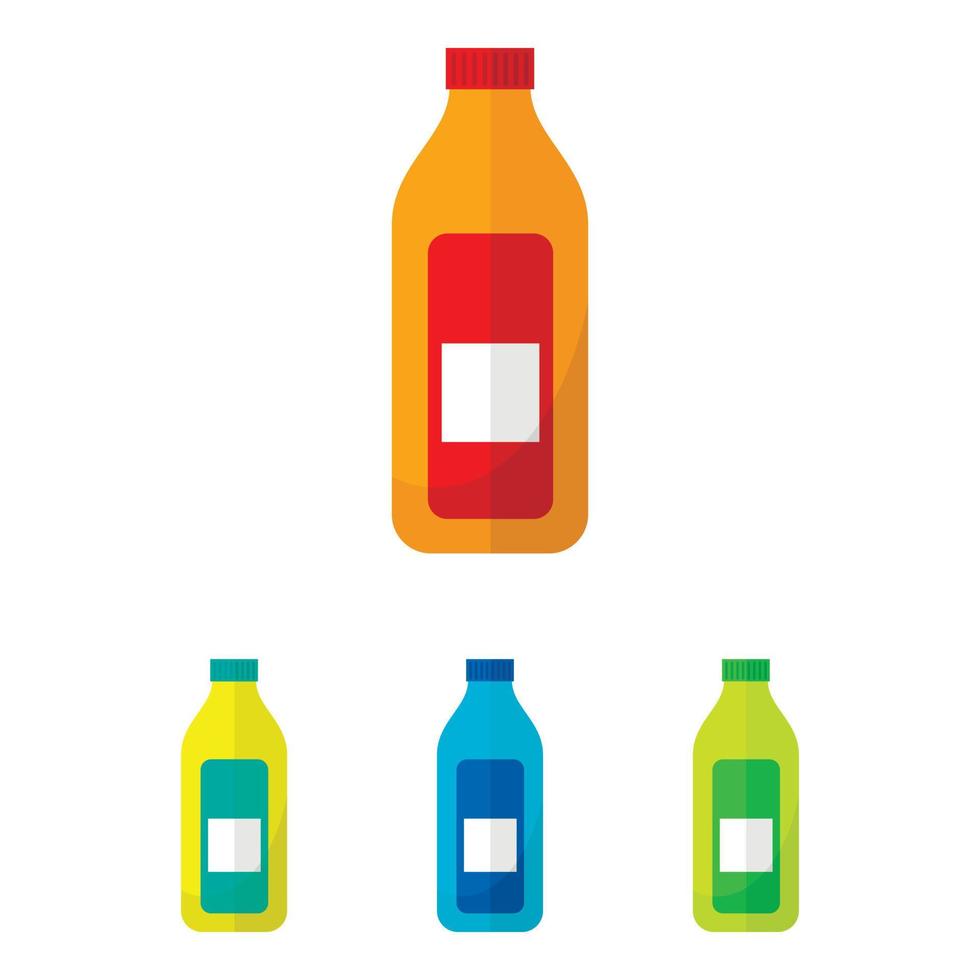 juice flaska ikoner uppsättning, platt stil vektor