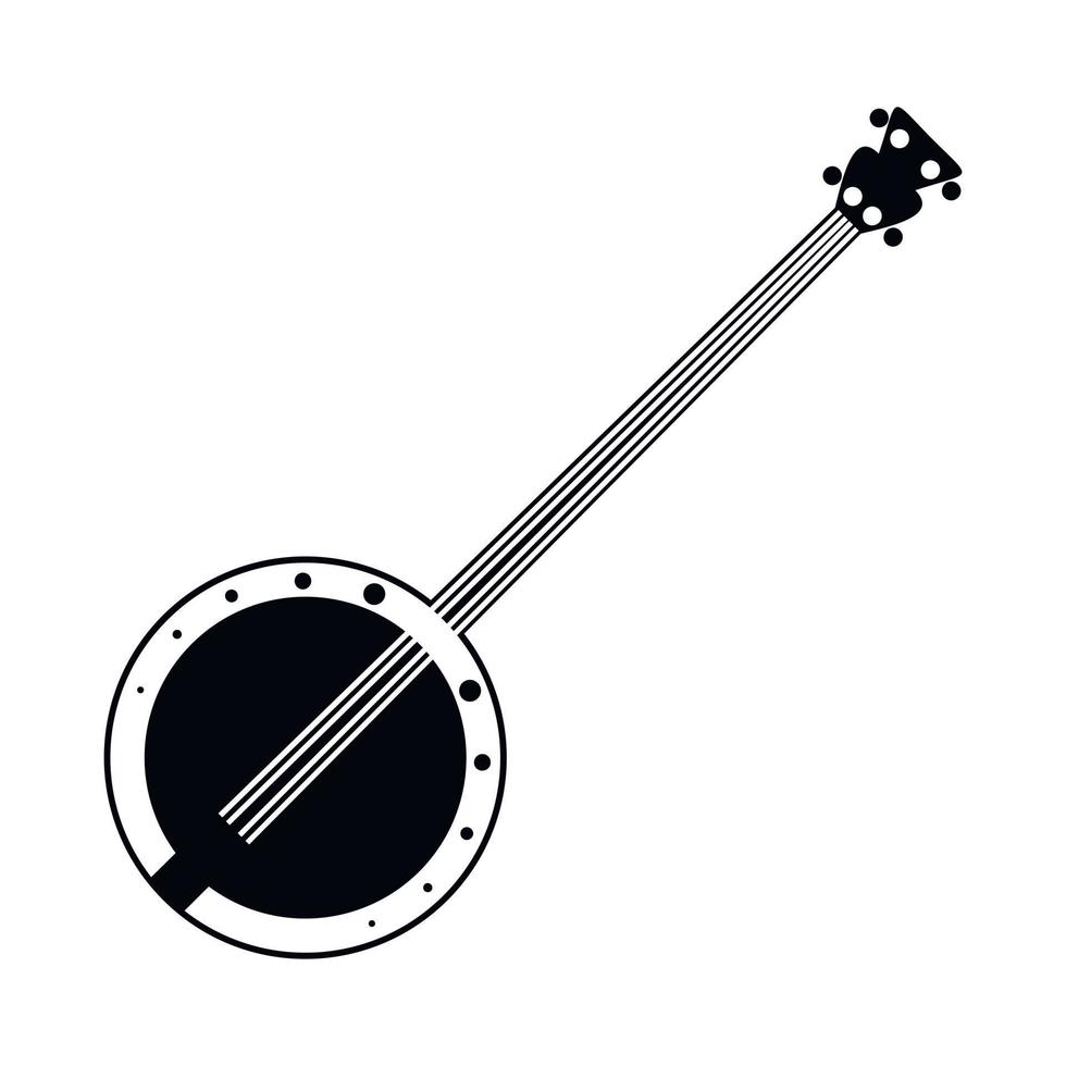 banjo svart ikon vektor