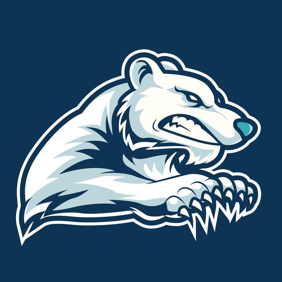 Eisbär wütend Maskottchen Logo Vektor Illustration Konzept