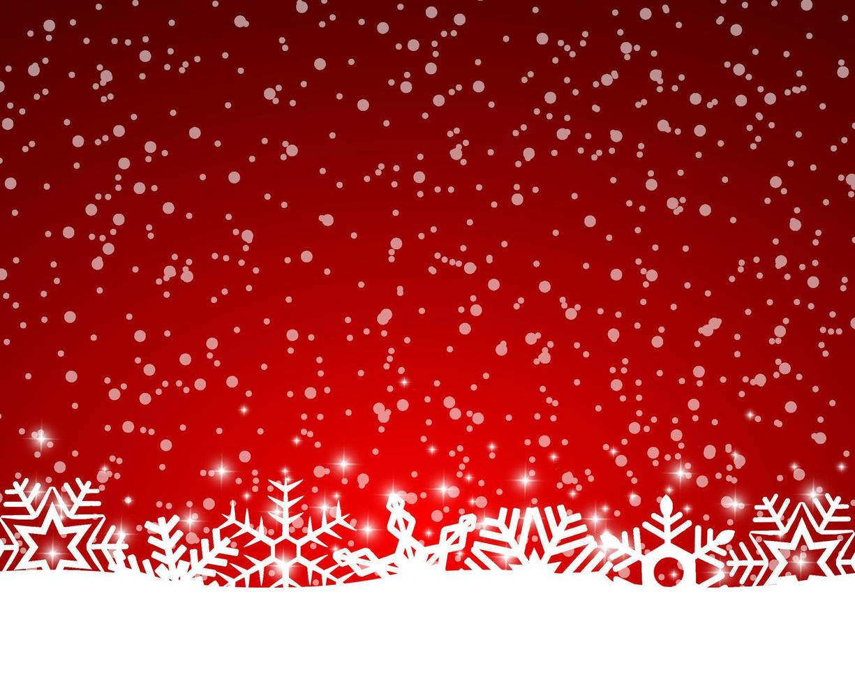 Weihnachtsroter Hintergrund mit Schneeflocken und Licht vektor