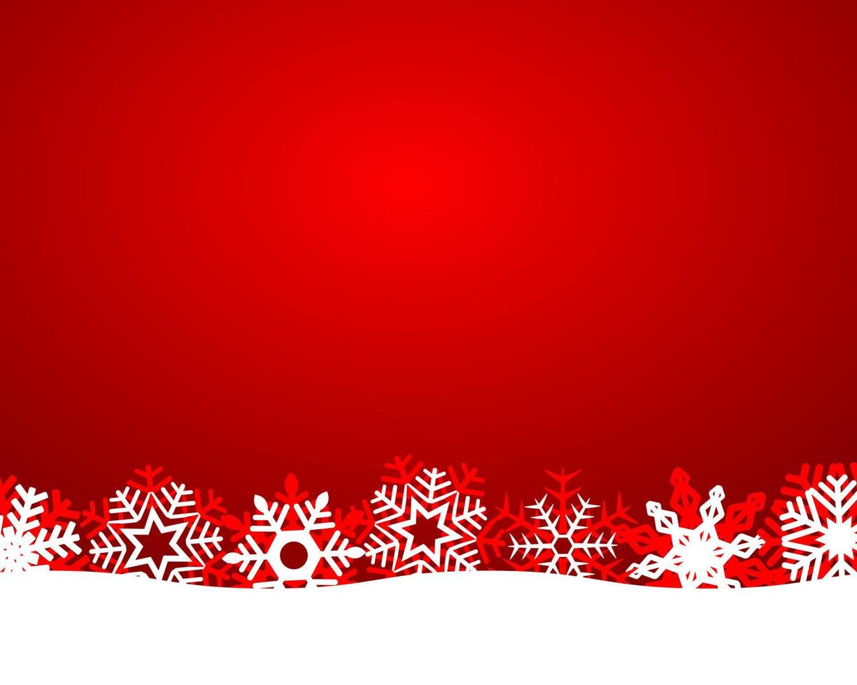 jul röd bakgrund med snöflingor och ljus vektor