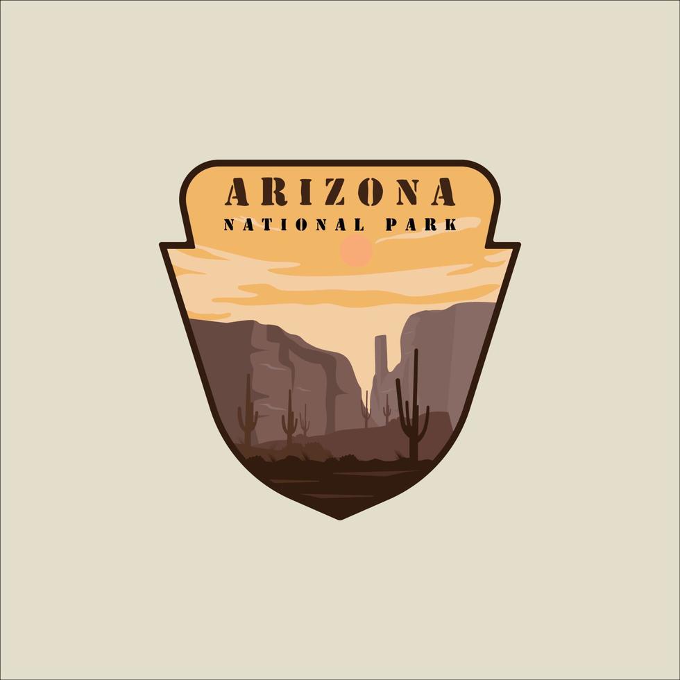 arizona emblem logotyp vektor illustration mall grafisk design. tecken eller symbol nationell parkera klistermärke lappa för resa företag